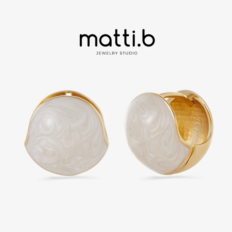 铜合金珐琅耳饰  ins新款滴油球球耳扣女小众高级感气质耳环1543