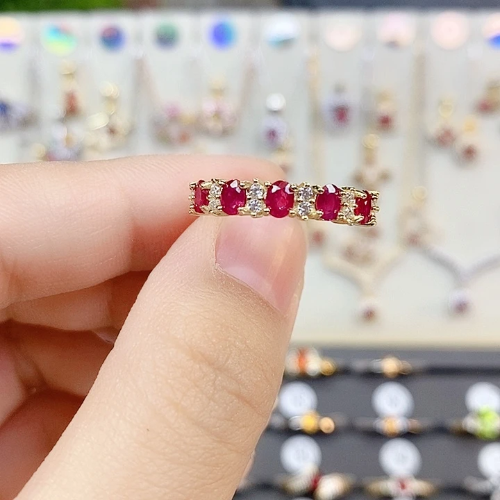 银S925镶嵌红宝石戒指