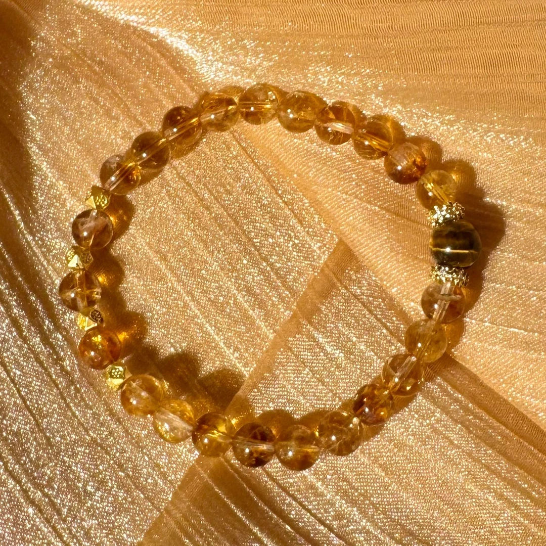 雅颂集【米多多】6m+天然水晶黄塔晶款手链百搭小众简约