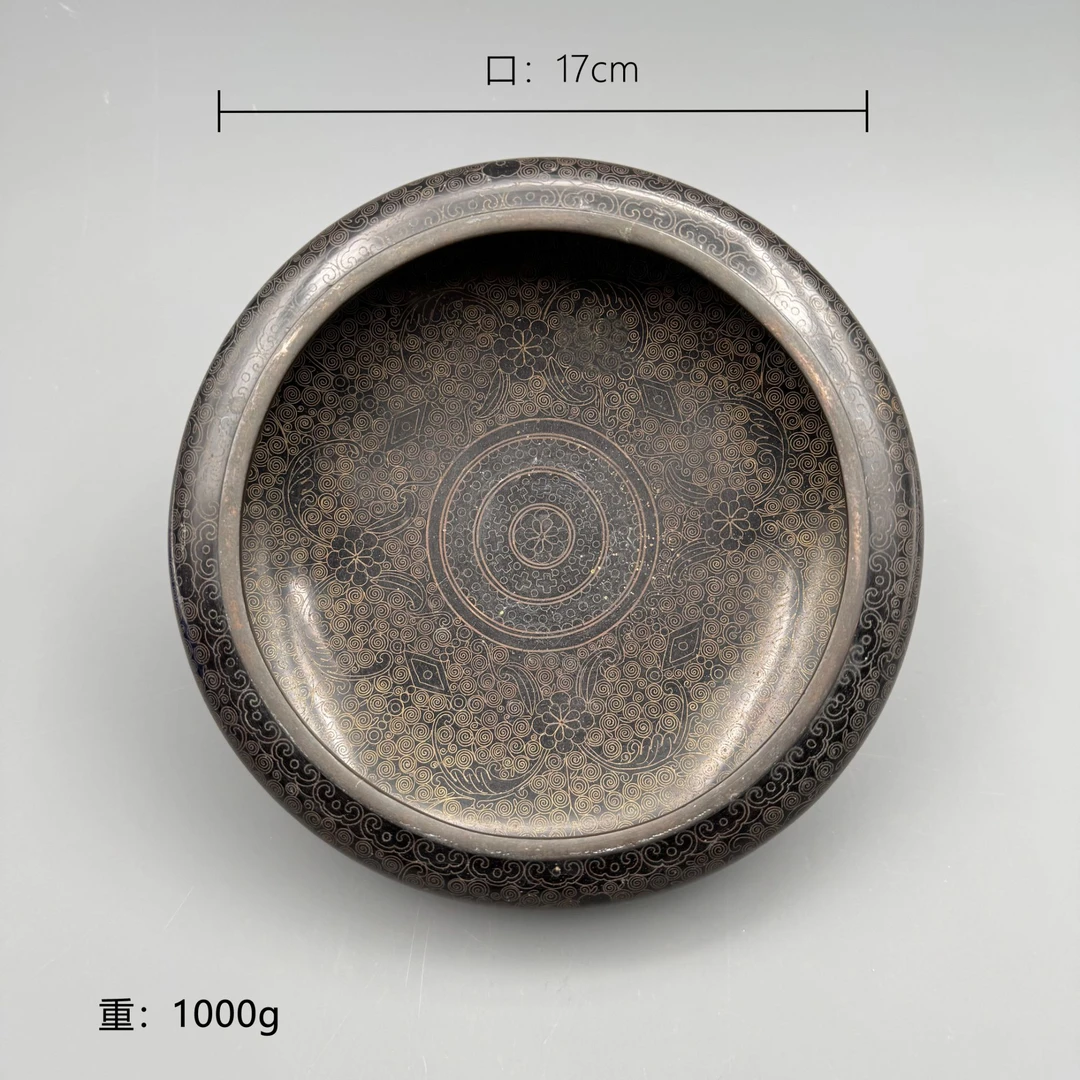 清代 掐丝珐琅忍冬纹笔洗18203【古玩拍卖】