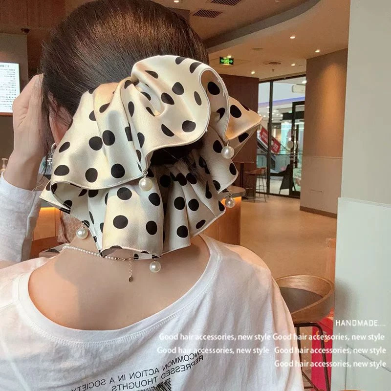luluka法式超仙波点大肠发圈女高级感慵懒超大扎头发皮筋头绳头饰