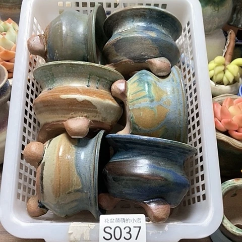 紫砂花盆037微瑕品口径8厘米左右的