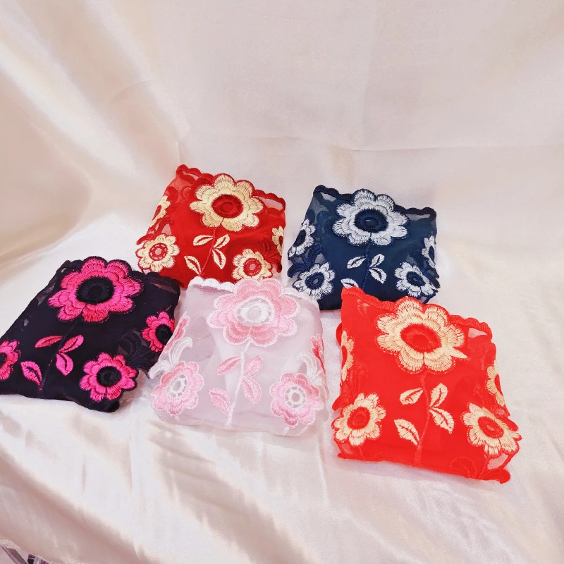 甜辣风内裤女撞色设计感修身可调节带透气网纱胖mm性感三角裤