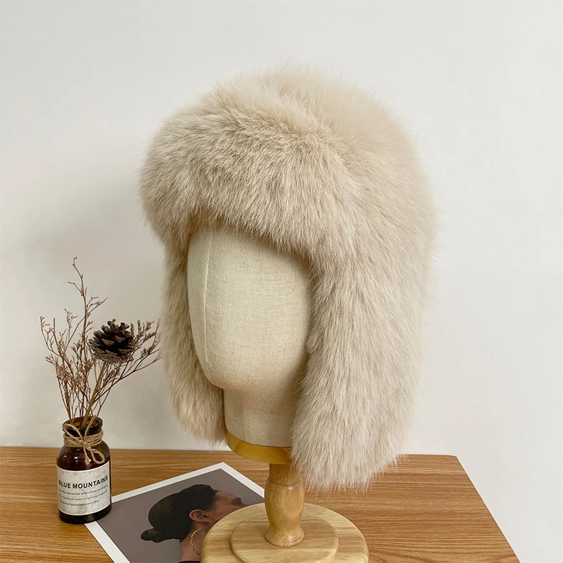 仿貂绒雷锋帽女冬季毛绒帽北方滑雪帽防寒保暖护耳帽加绒特厚帽子