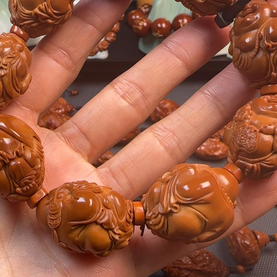 橄榄核手串油核八宝弥勒