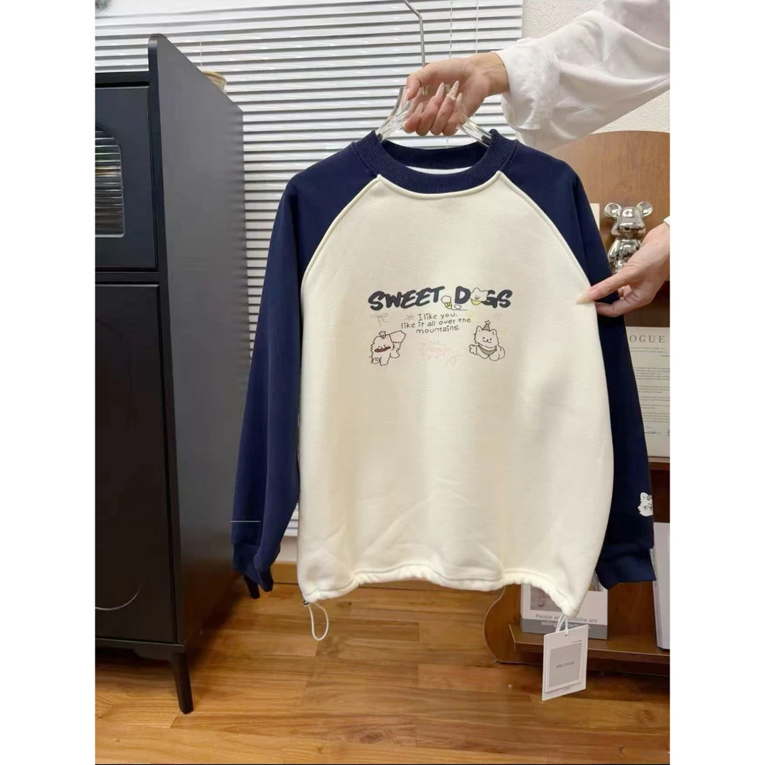 印花小熊加绒卫衣