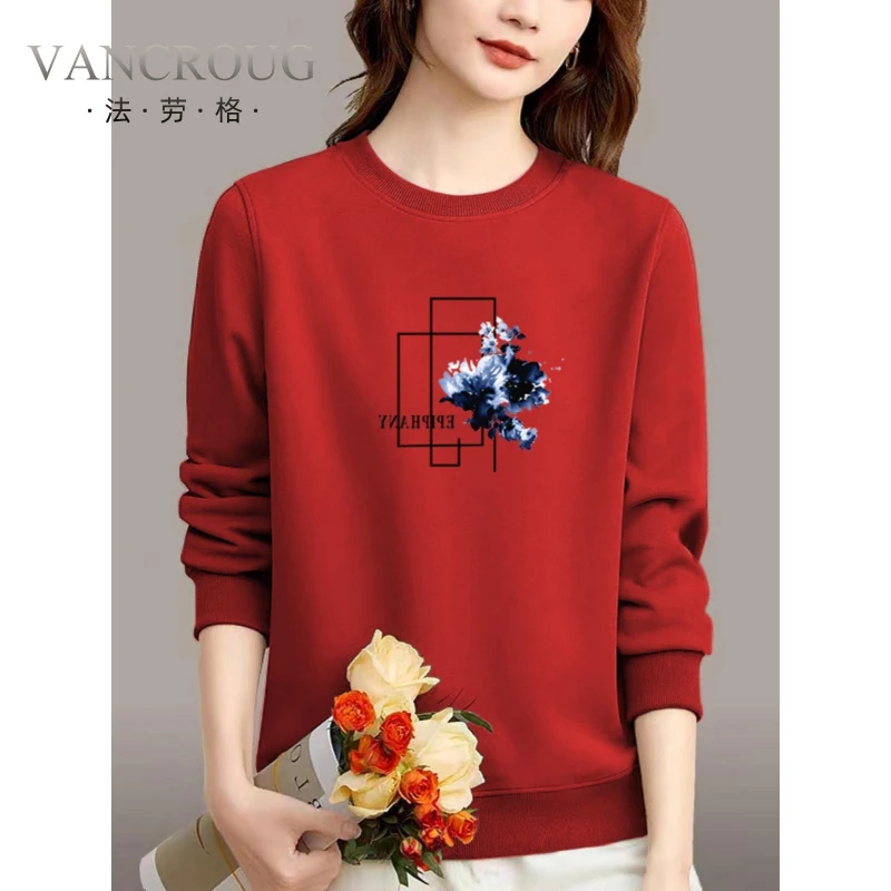 法劳格韩版长袖圆领卫衣打底女小香风年秋季薄款宽松显瘦大码外