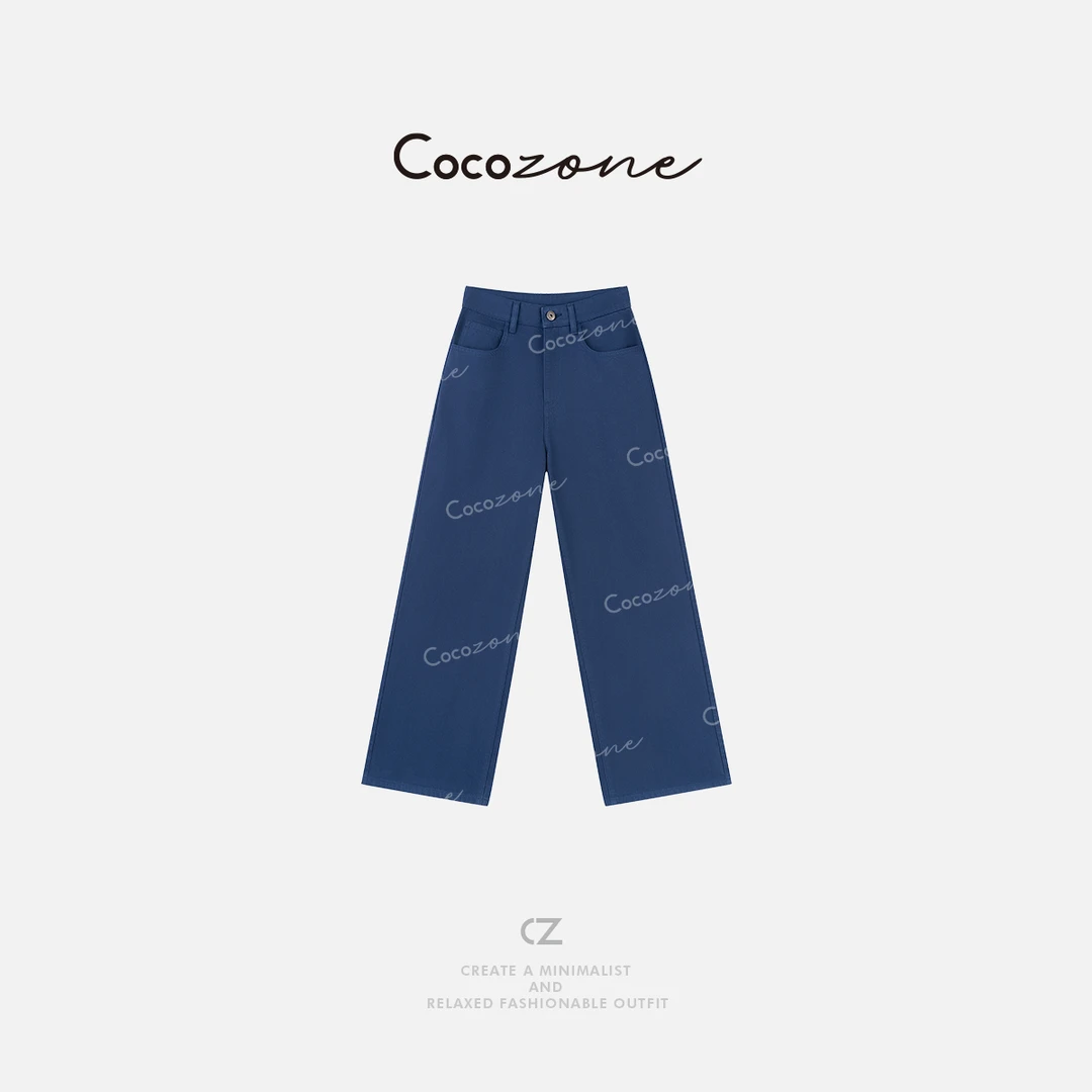 COCO ZONE 刘一一 “在线牛仔”100棉阔腿简约牛仔裤 CD1A1051