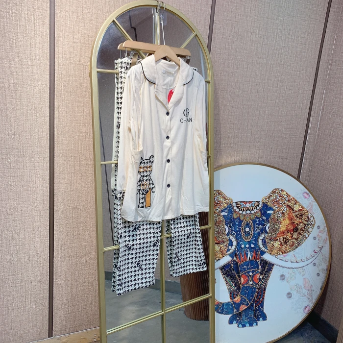 XX078孕妇杏色月子服套装L90-130XXL150