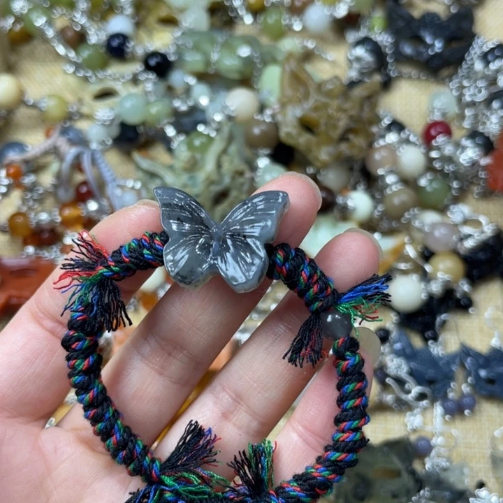 蛇纹石玉合金颈饰