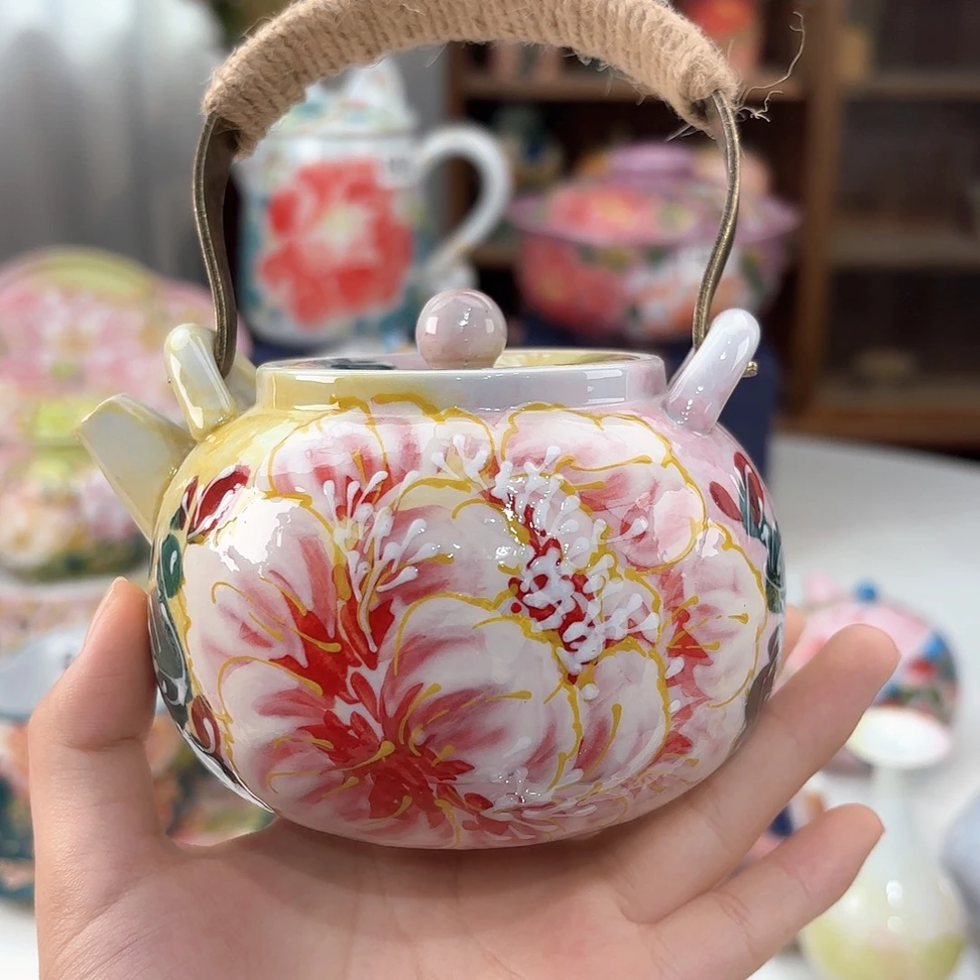 景德镇手绘高温釉下彩陶瓷茶具