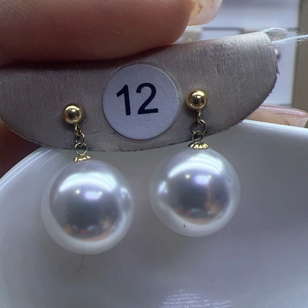 淡水珍珠耳饰18K金镶嵌