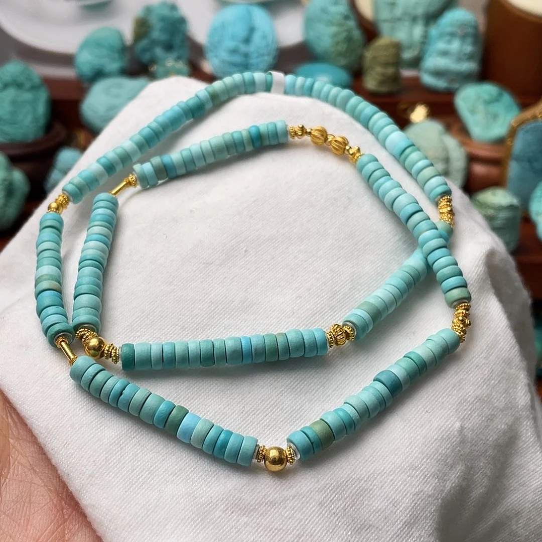 绿松石珠宝奇石18K金镶嵌