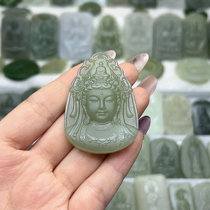 和田玉颈饰未镶嵌观音首