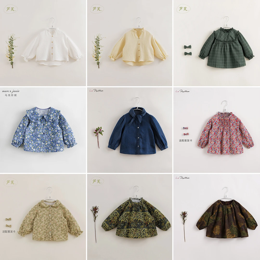 【女童衬衫】【先选尺码再选颜色】马克珍妮女童衬衫春款221550