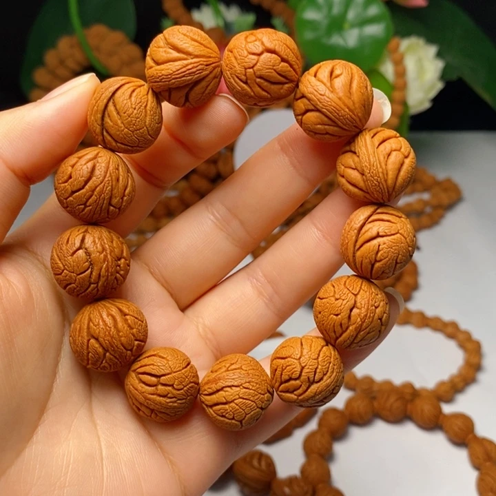 桃核手串秦岭金丝龙珠19