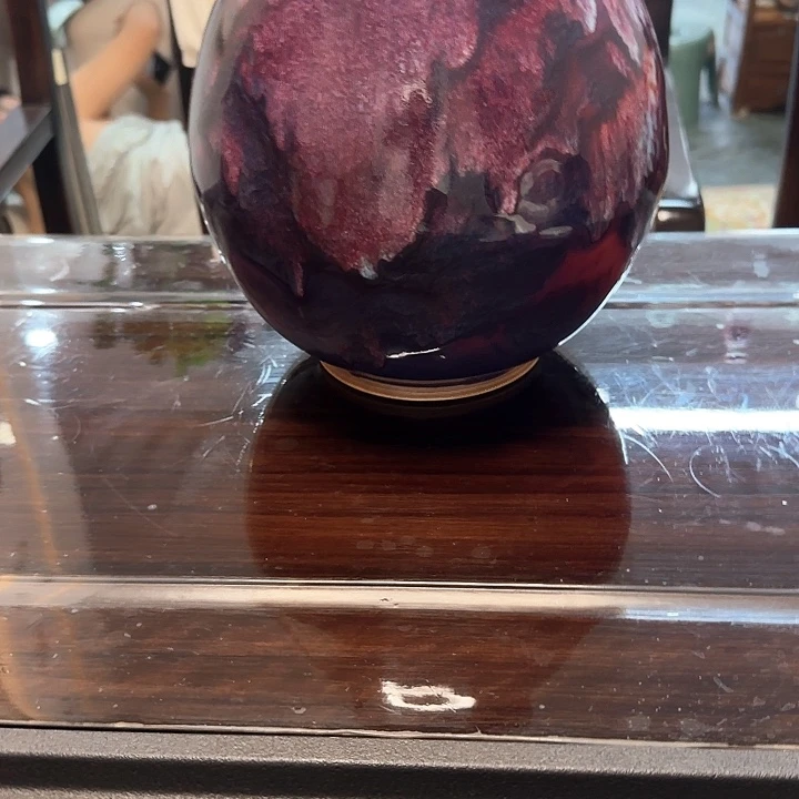摆件荷叶瓶天然窑变