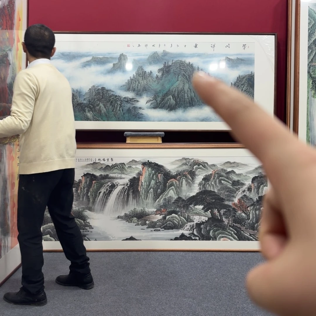 国画带框绘画210/80尺寸