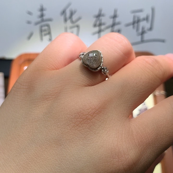 戒指银S925镶嵌水晶