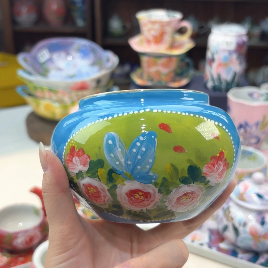 景德镇手绘高温釉下彩陶瓷茶具