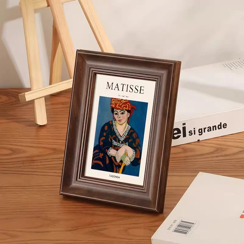 复古高级感画框摆台5寸6寸卡片照片展示装裱框油画a4A3挂墙空框架