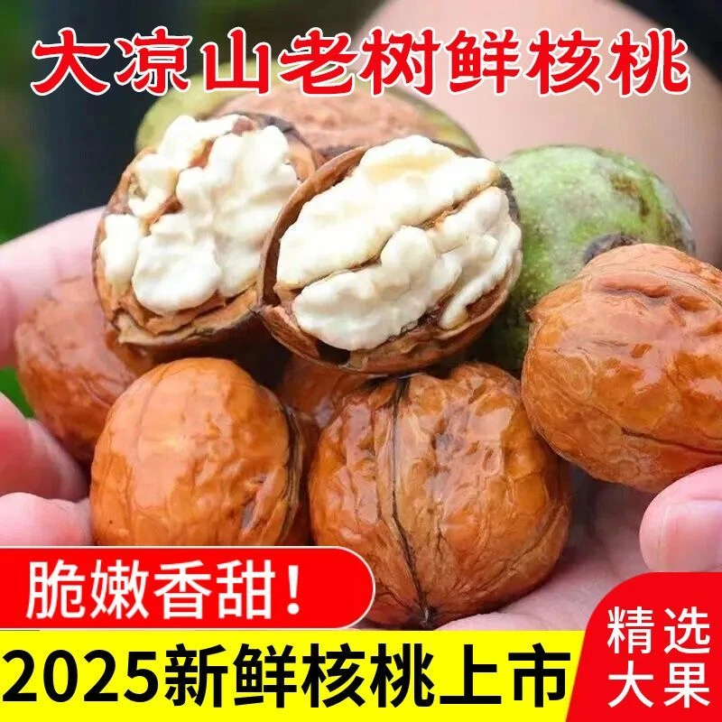 【去皮】新鲜湿核桃正宗鲜核桃孕妇嫩现摘当天去皮老树四川大凉山1