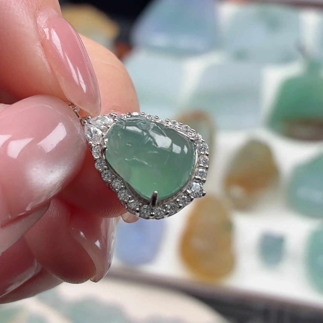 杜***牌定制翡翠银S925镶嵌