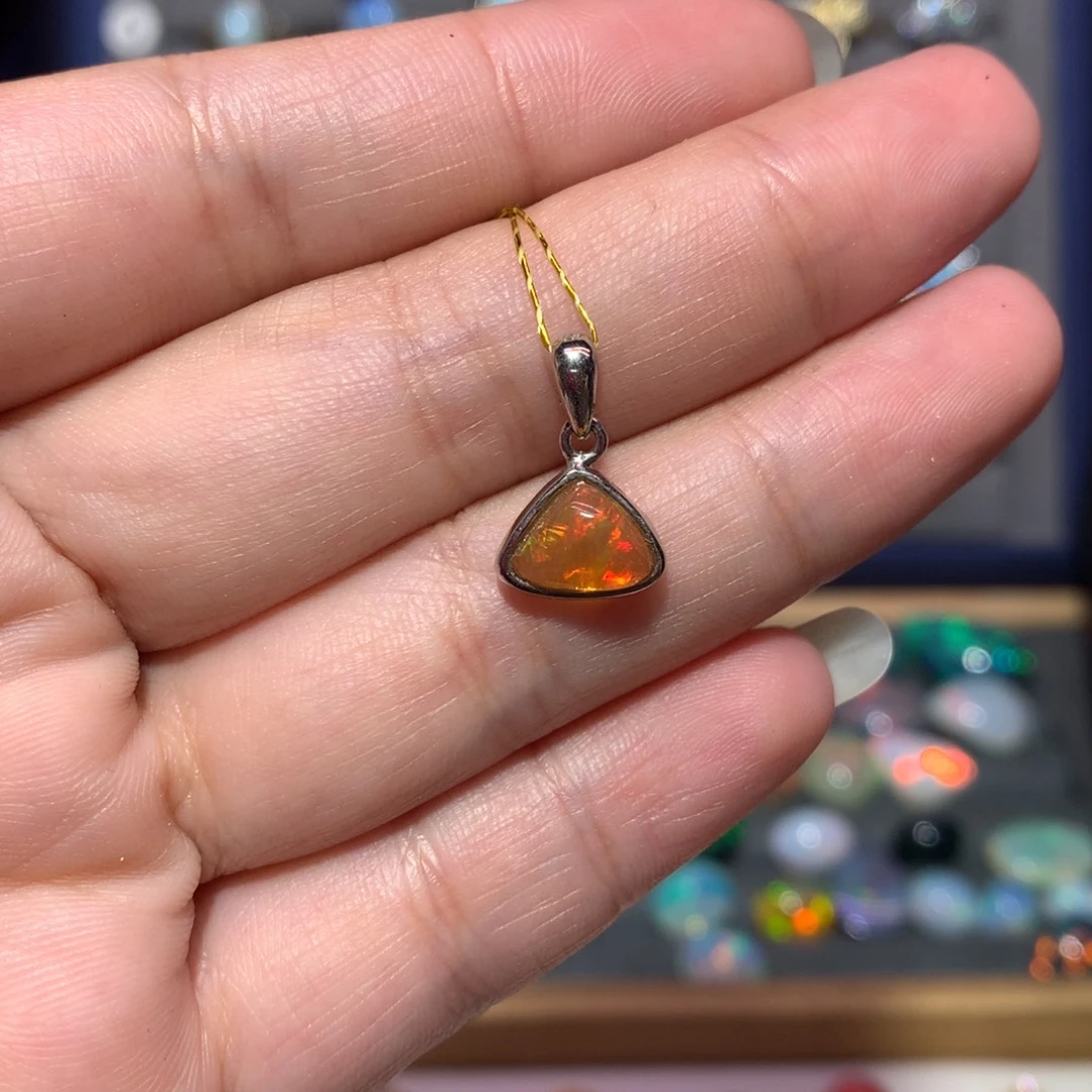 欧泊银S925镶嵌吊坠款式