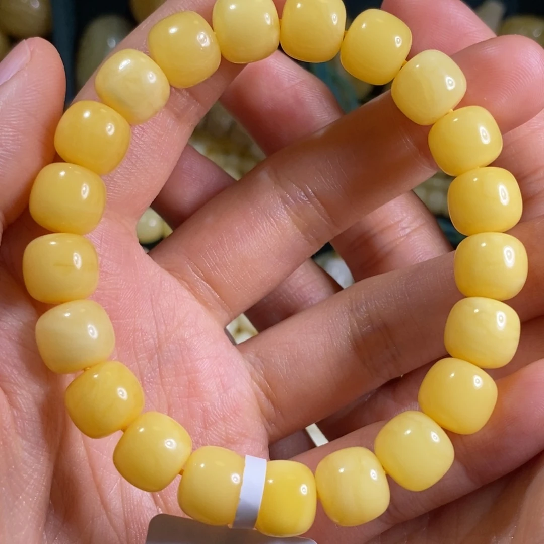 蜜蜡裸石未镶嵌手串