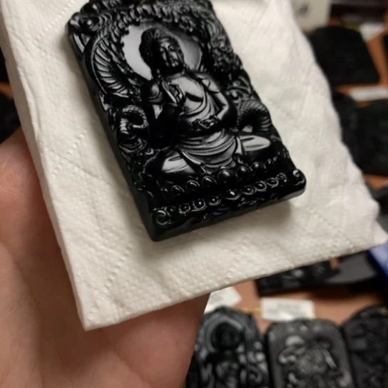 听*?天然缅甸a货钢琴黑挂件