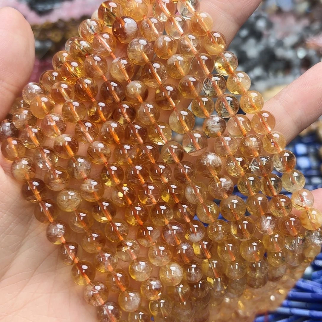 玛瑙/玉髓未镶嵌珠宝半成品卡8黄塔晶一条
