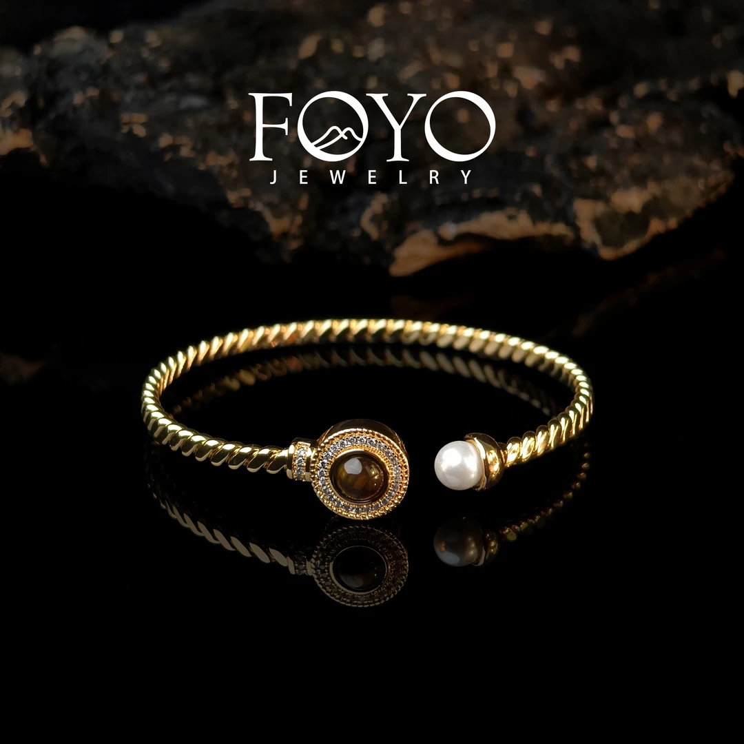 4028 ★虎眼珠珠开口手镯