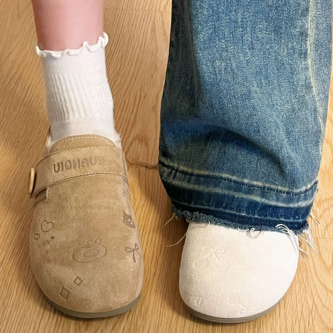 环球勃肯鞋女款2025冬季新款爆款百搭休闲棉鞋低帮加绒保暖舒适鞋