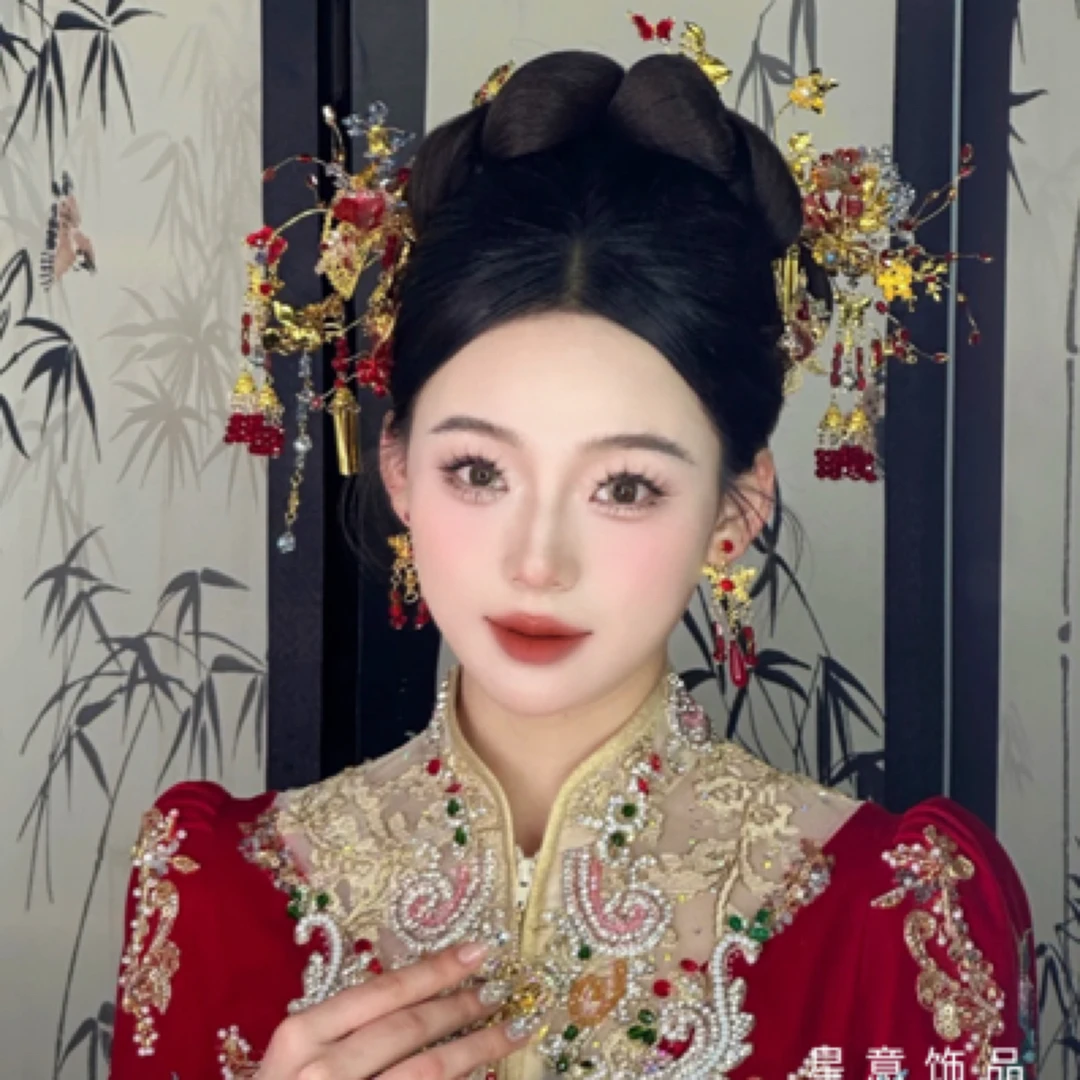 新娘头饰复古步摇结婚婚礼凤冠霞新中式宫廷流苏皇冠大气简单