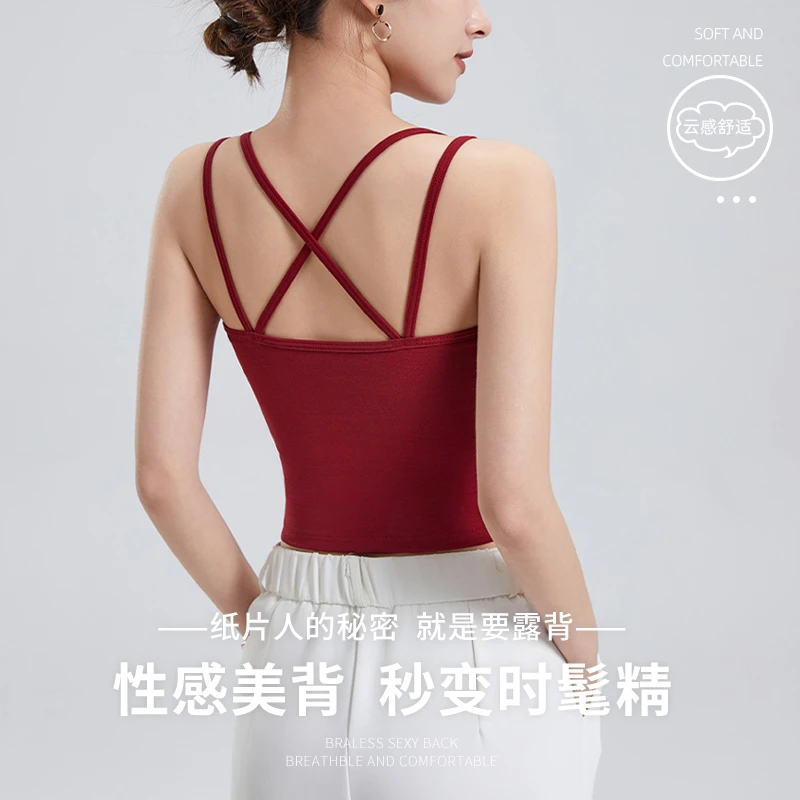 D324夏季2025新款韩版辣妹吊带女百搭美背修身显瘦性感外穿上衣女