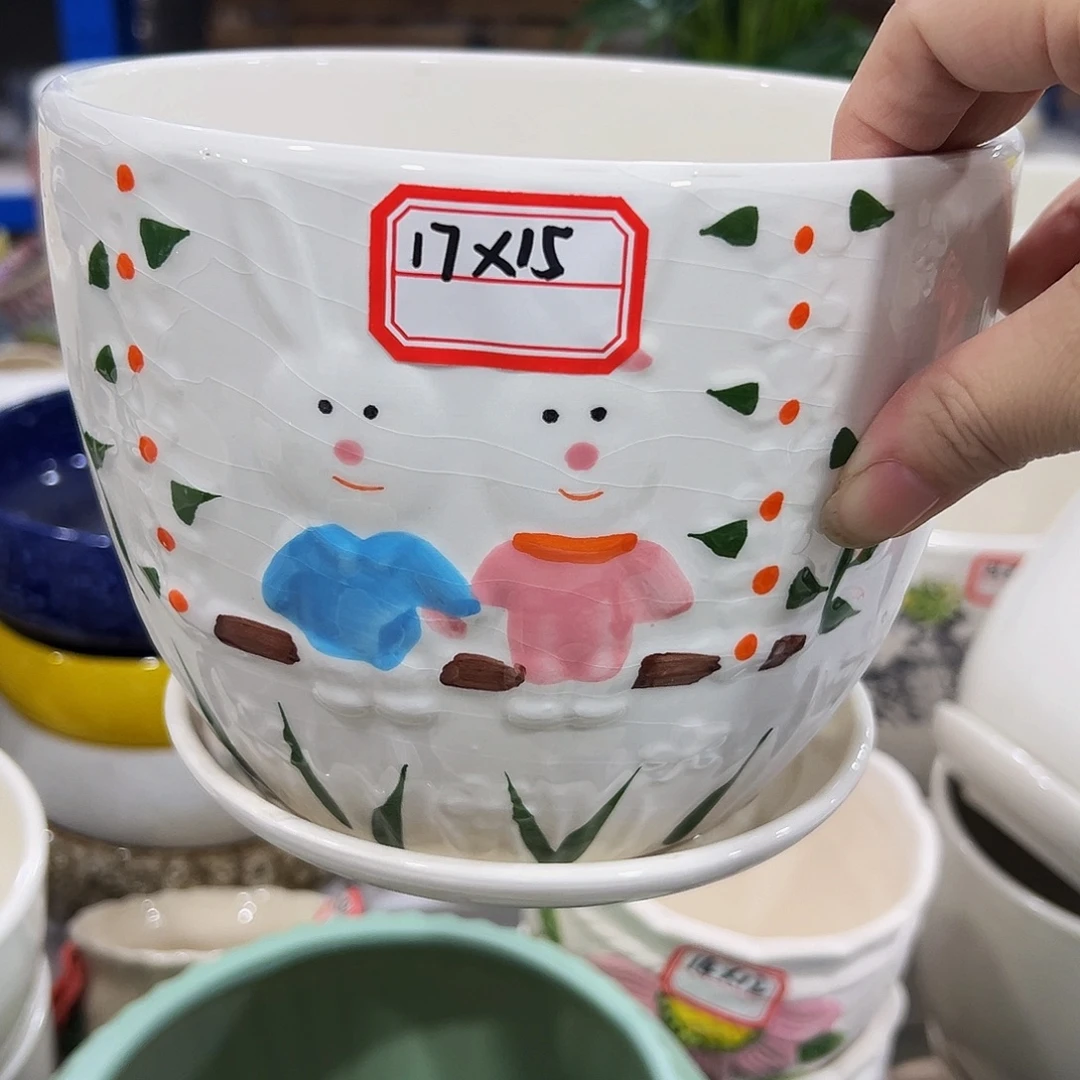 外贸尾单陶瓷花盆凑10米包邮