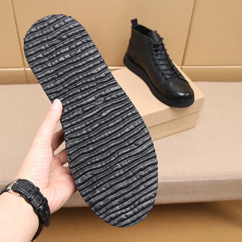 英伦风透气系带低跟胶粘休闲皮鞋英伦男款厚底