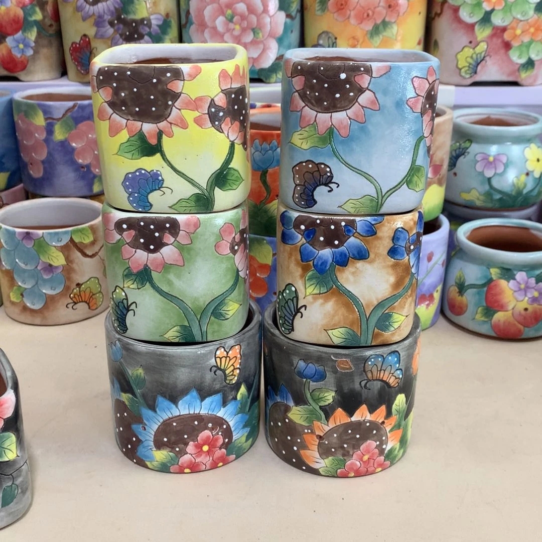 妖**o福利花盆，手绘花盆