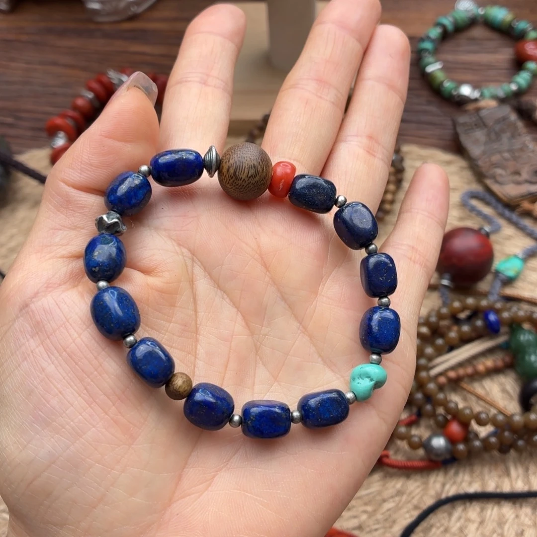 晴***️青金石未镶嵌手链