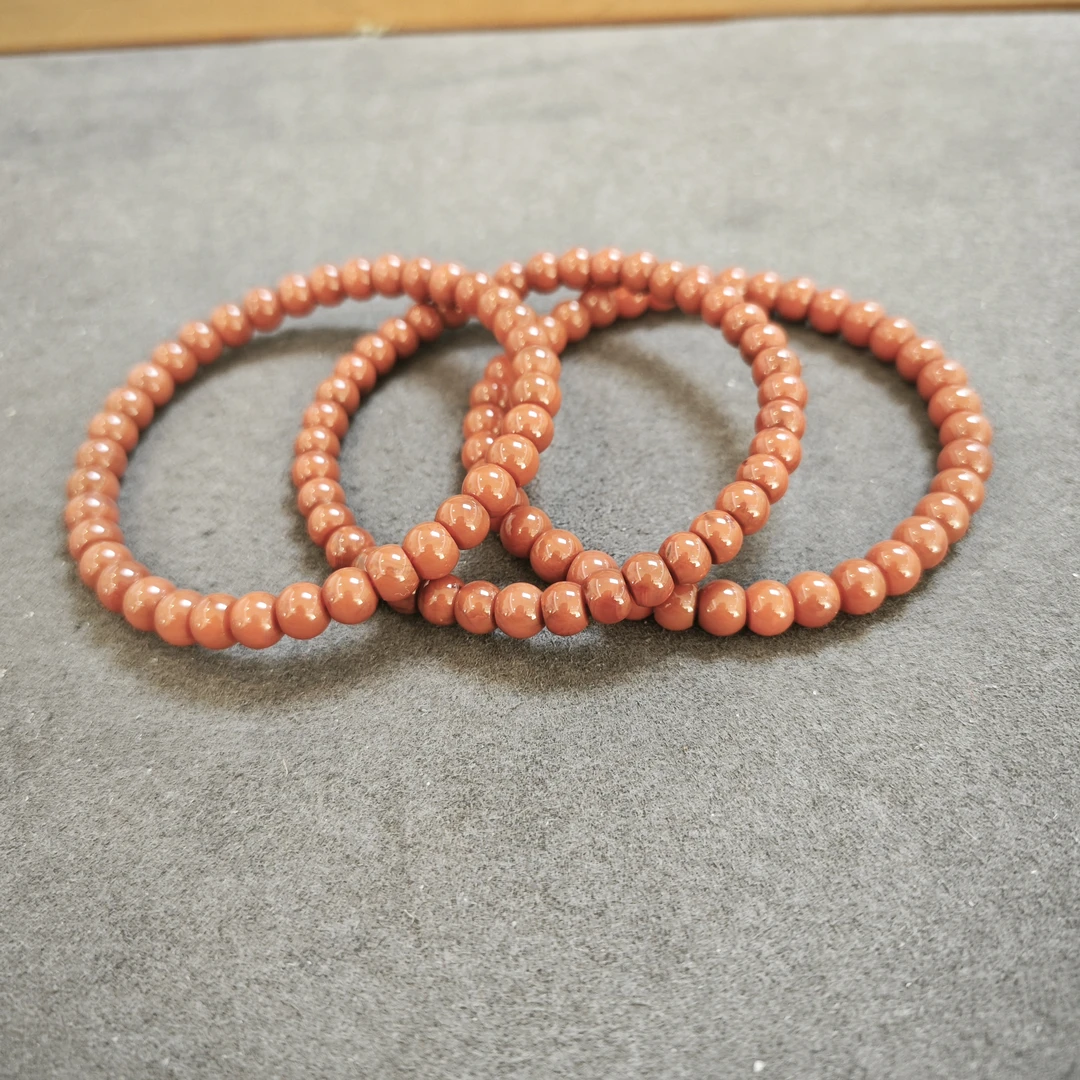 【欣妈珠宝】南红满色满肉单圈手串#6105（多样性发一）