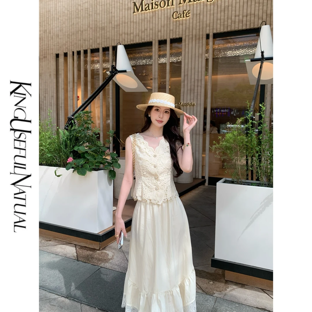 KUN【雨后伦敦】复古与浪漫 细腻蕾丝花纹春款时髦显瘦马甲上衣