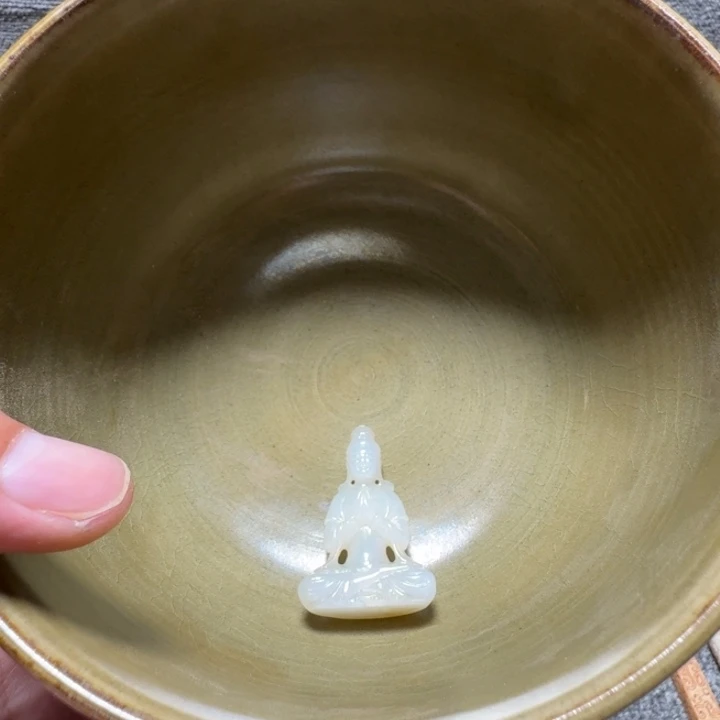 摆件用****6双鱼青瓷精美大碗