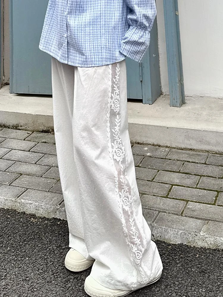 BETTER JOELAY-【蓝白玫瑰】时尚休闲直筒阔腿裤子宽松百搭Z4552