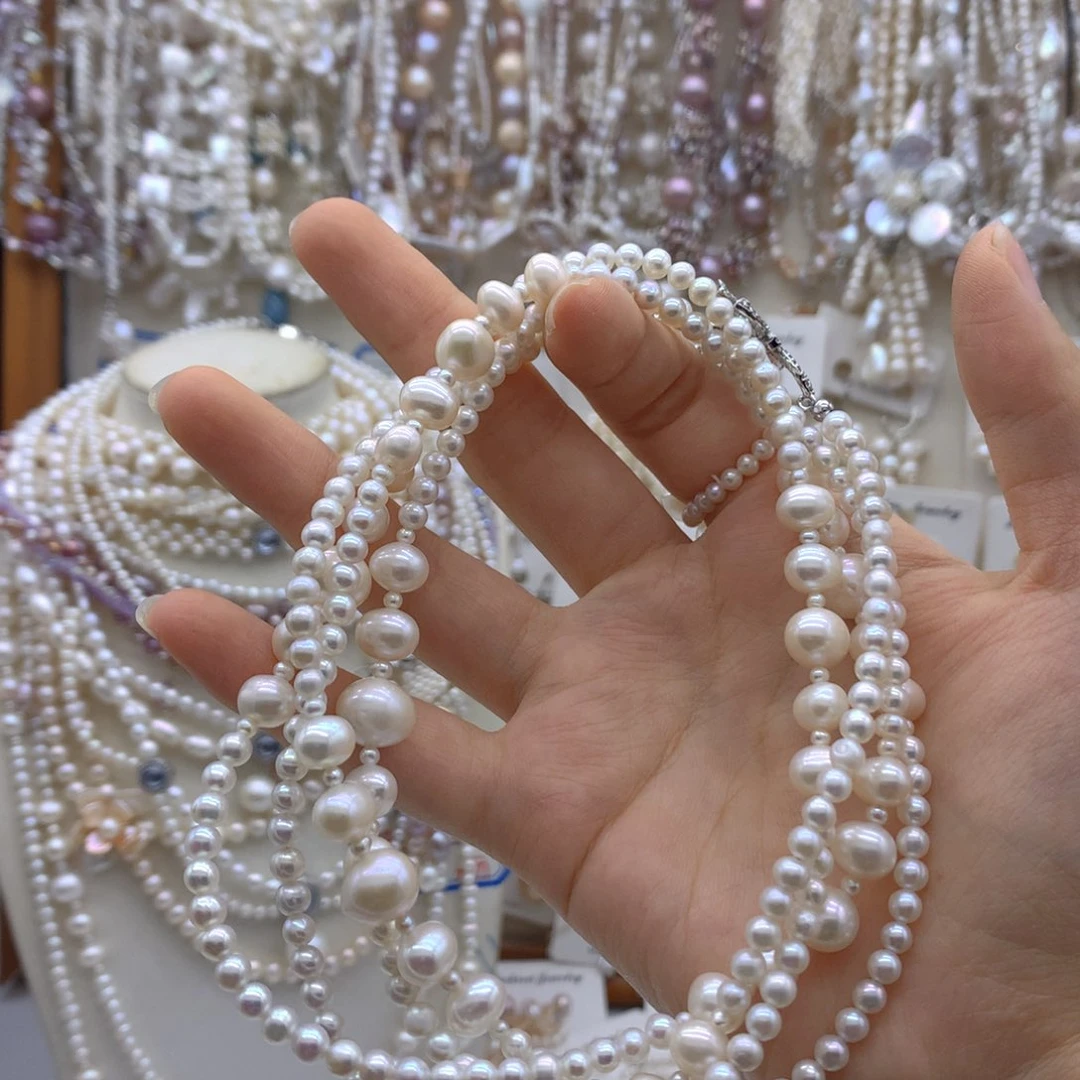 合金淡水珍珠项链耳饰