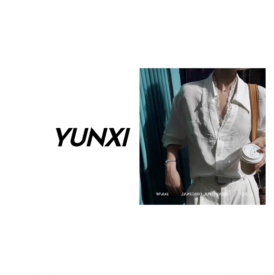 云玺服饰气质褶皱纹理感长袖衬衣领边蕾丝拼接V领百搭显瘦时尚