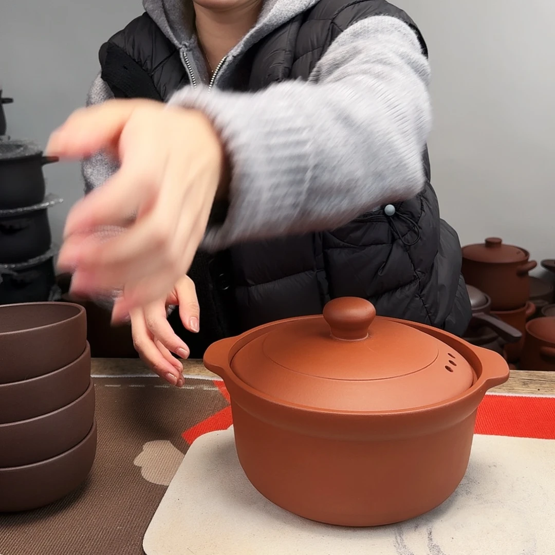 紫砂砂锅2.5升微微瑕