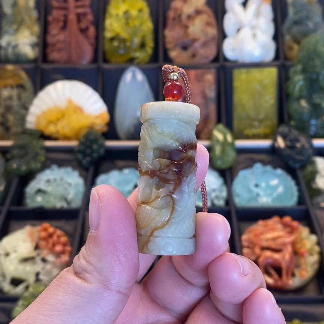蛇纹石玉合金颈饰