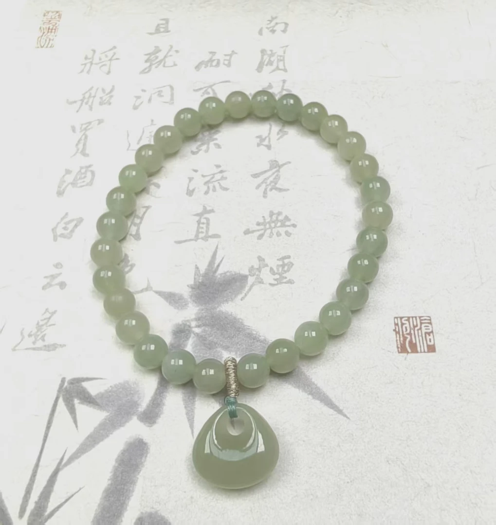 天然和田玉配和田玉小福袋手链 多样性发一 HT000499001