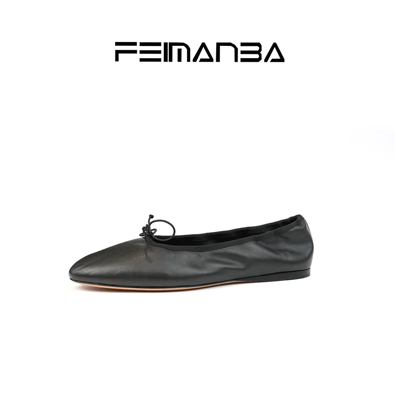 【FEIMANBA】极简风芭蕾舞蝴蝶结瓢鞋女