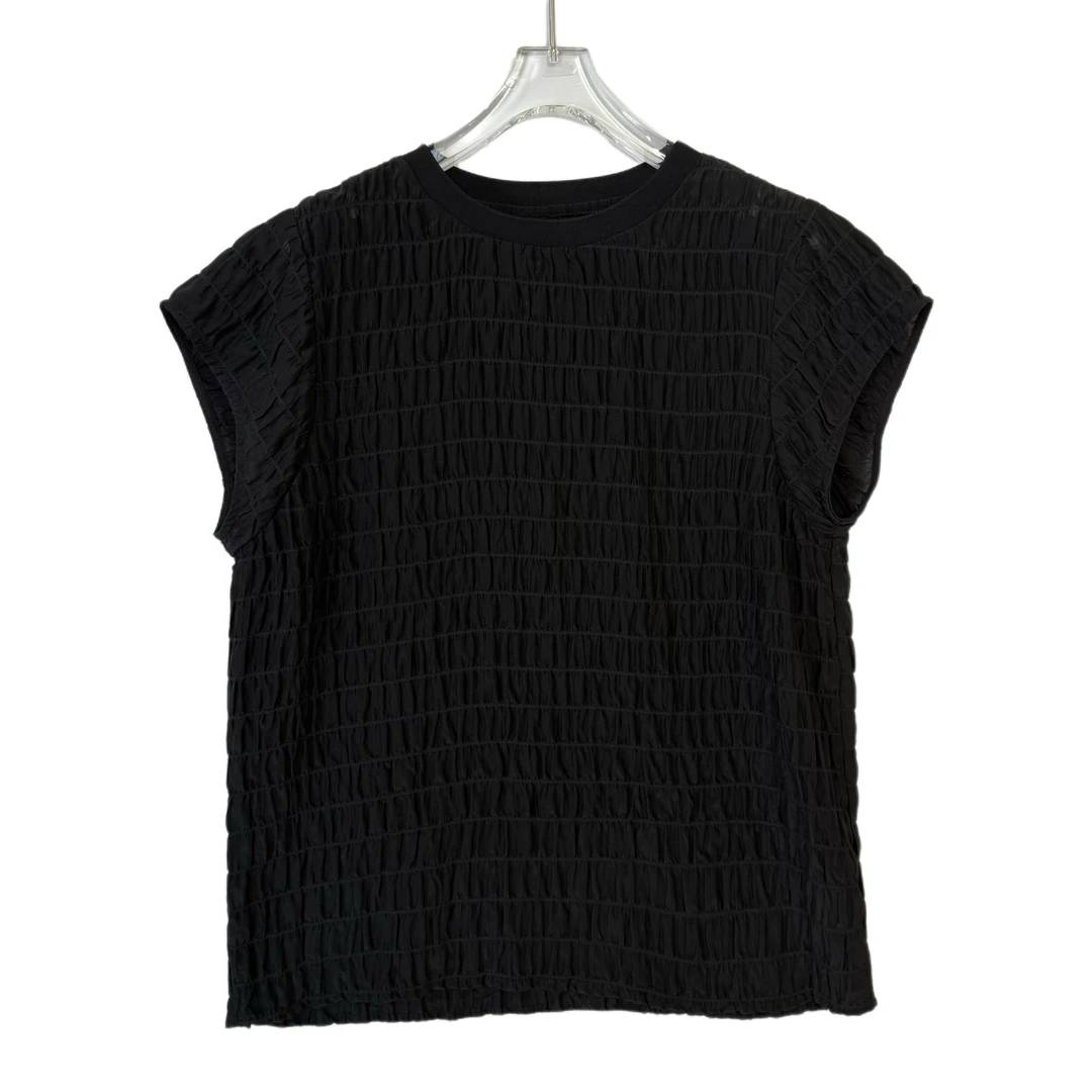 【极简神T】贝壳皱桑蚕丝透气圆领休闲夏季时尚T恤短袖舒适25010